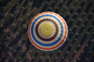 La montgolfière vue d'en haut