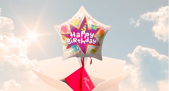 Send your ticket with a 'Happy birthday' balloon