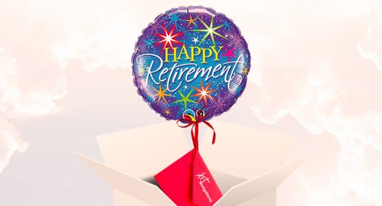 Send your ticket with a balloon 'Happy retirement'