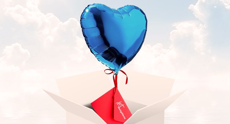 ballon cadeau Cœur, cœur doré, cœur rouge, cœur argenté, cœur bleu