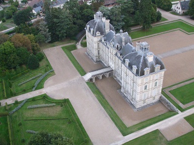 le château de Cheverny vu du ciel