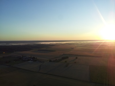 coucher de soleil sur le vignes de Chinon