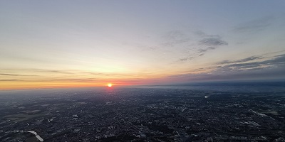 Coucher de soleil sur la ville de Lille