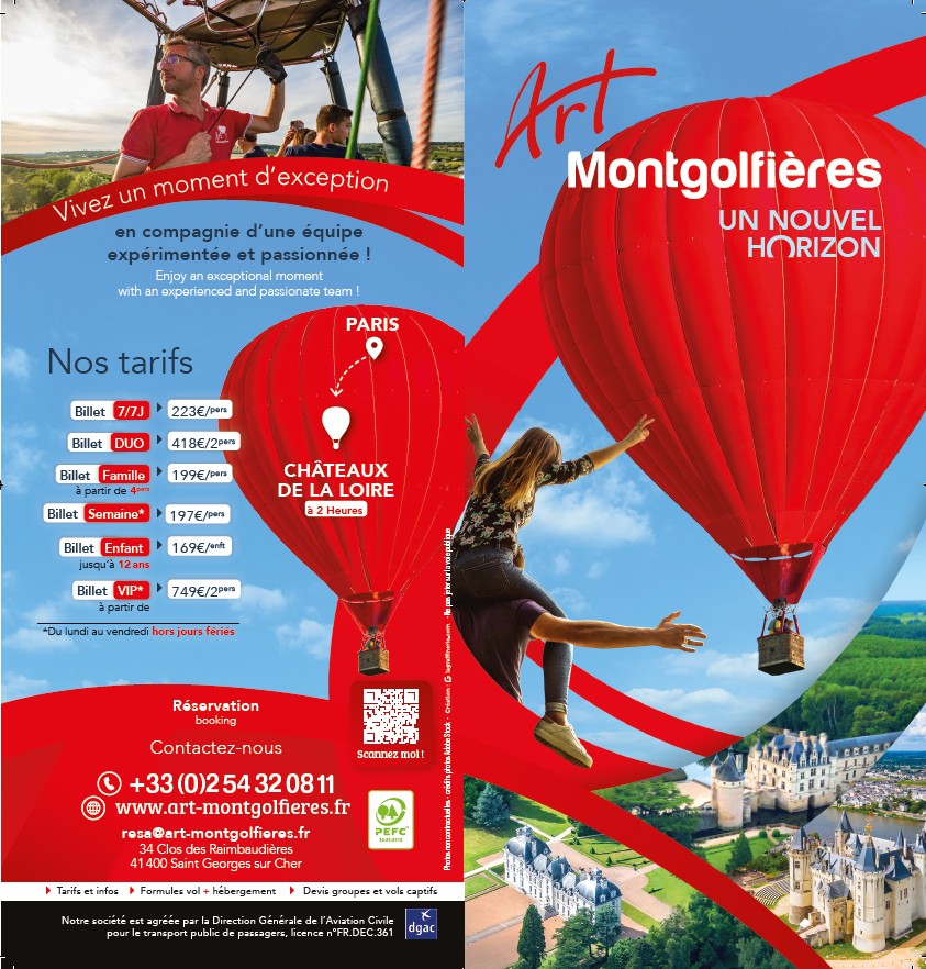 extérieur de la brochure grand format 2025 d'Art Montgolfières